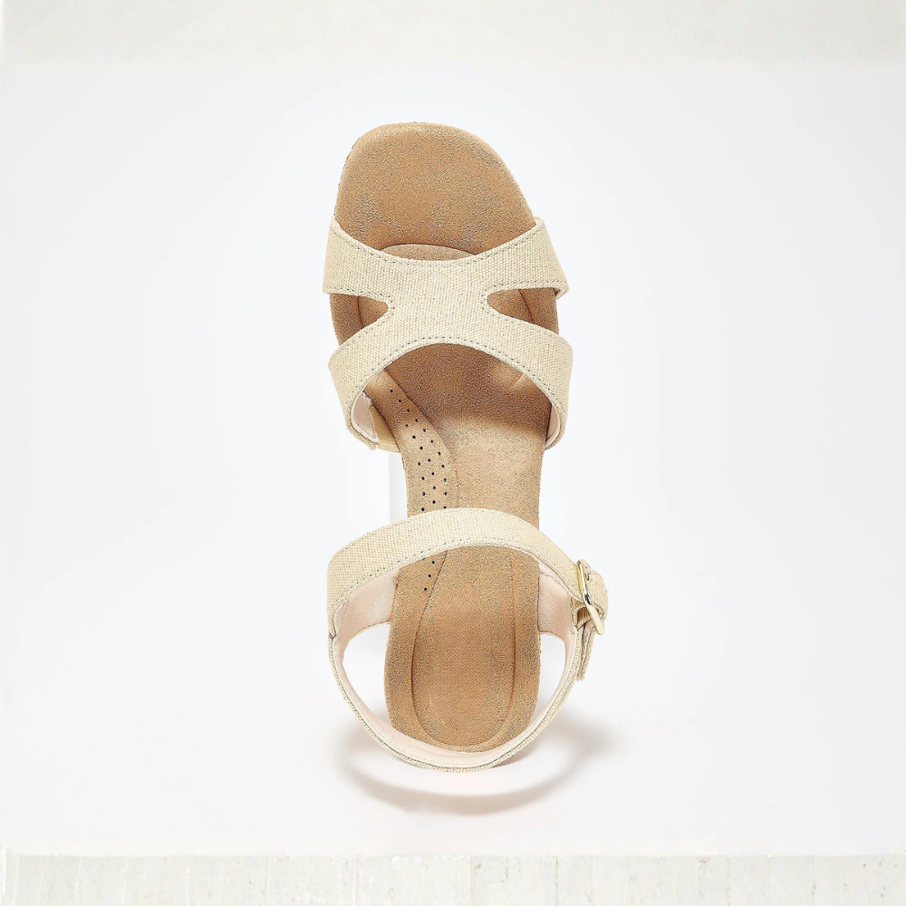 Comfortable Block Heel Sandals for Women with Crossover Strap Espadrille Platform Ankle Strap Style