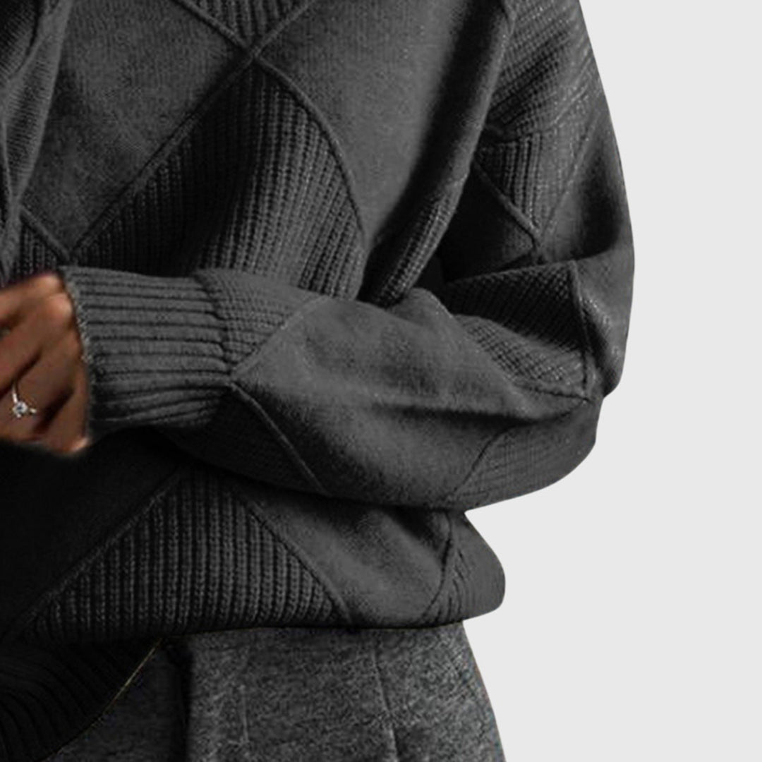 Comfortable Turtleneck Sweater for Women with High Neck Long Sleeve Relaxed Oversized Knit Style