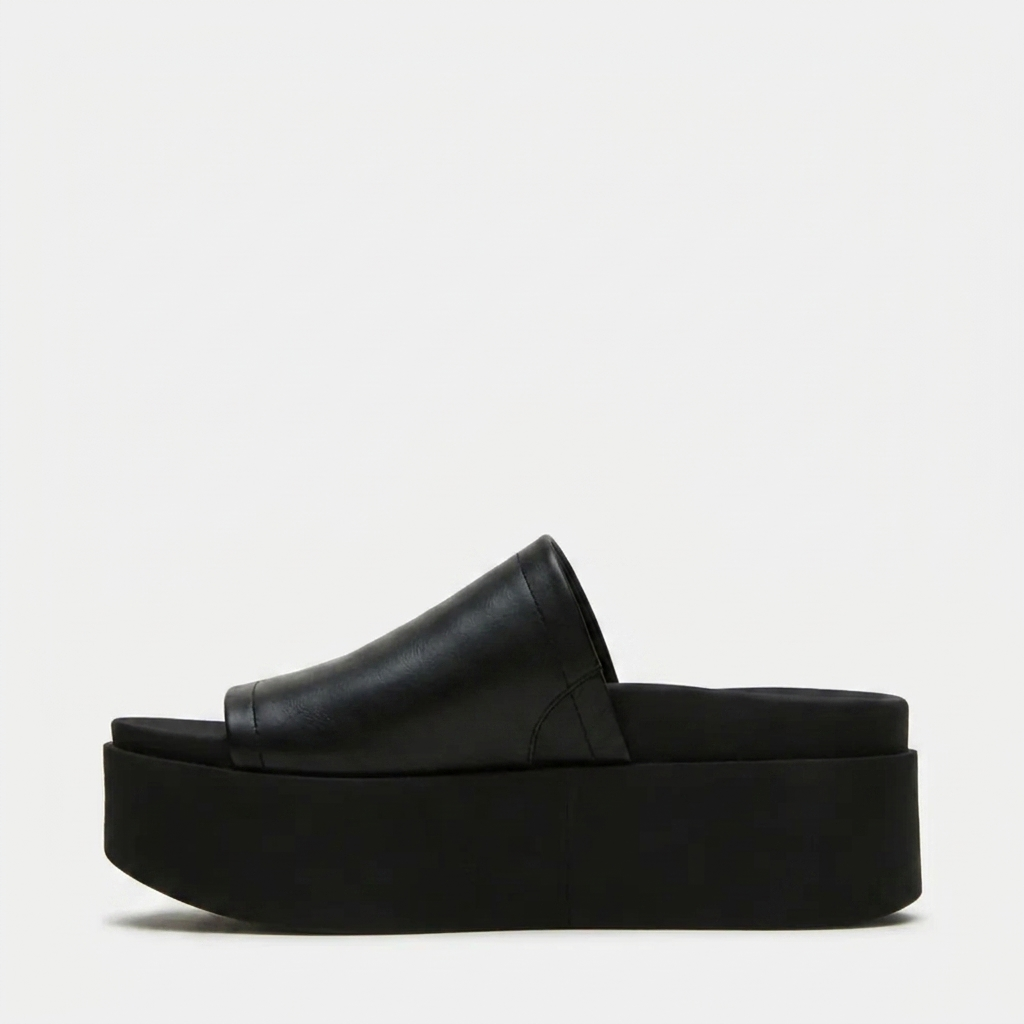 Comfortable Platform Sandals for Women with Wide Single Band Chunky Flatform Slide Style