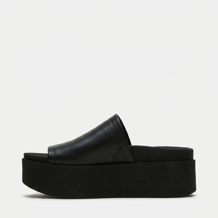 Comfortable Platform Sandals for Women with Wide Single Band Chunky Flatform Slide Style