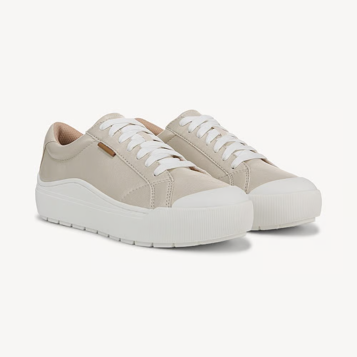 Comfortable Trainers for Women with Textured Upper Lace Up Chunky Platform Sole Low Top Style