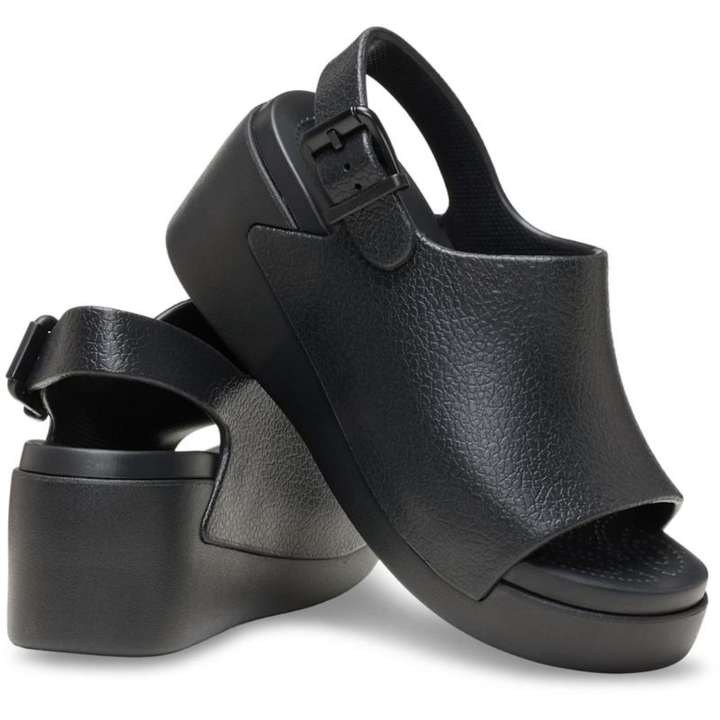 Comfortable Platform Sandals for Women with Wide Band Slingback Strap Chunky Wedge Slide Style