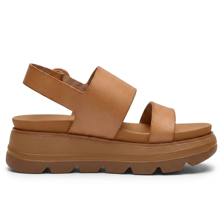 Comfortable Platform Sandals for Women with Wide Double Strap Slingback Chunky Lug Sole Style
