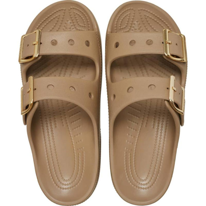 Comfortable Slides for Women with Double Buckle Strap Cushioned Foam Sole Waterproof Slip On Style