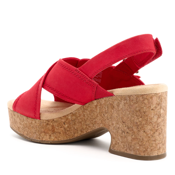 Comfortable Block Heel Sandals for Women with Crossover Strap Cork Platform Ankle Strap Style