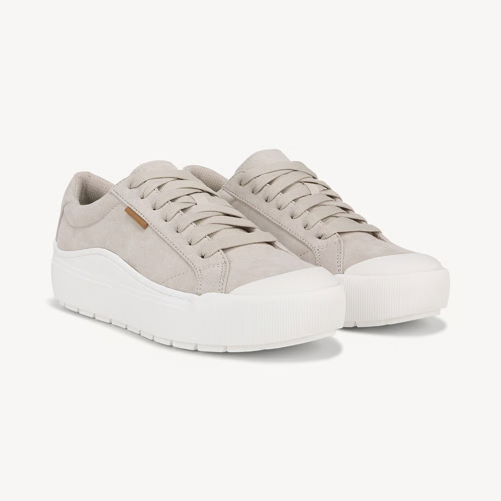 Comfortable Trainers for Women with Textured Upper Lace Up Chunky Platform Sole Low Top Style
