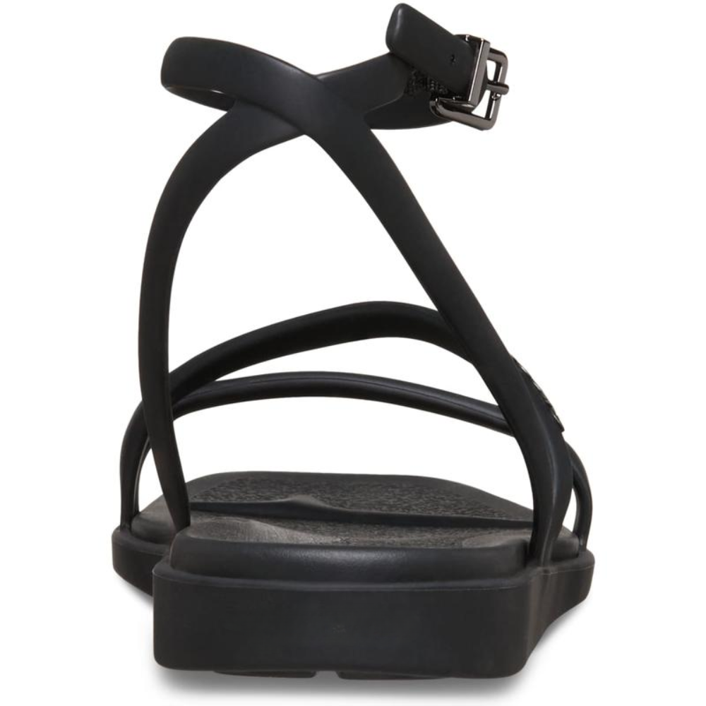 Comfortable Strappy Sandals for Women with Thin Toe Loop Ankle Buckle Flat Minimalist Style
