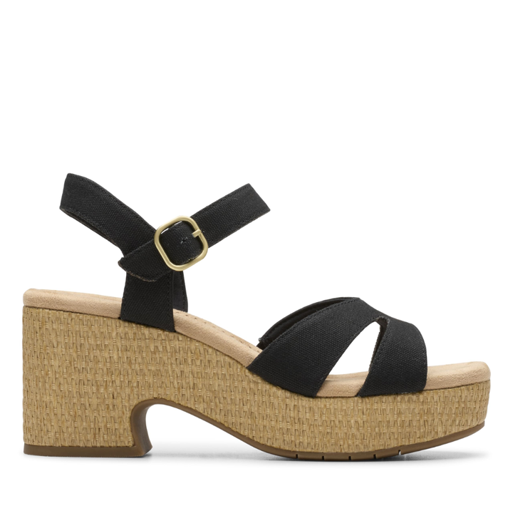 Comfortable Block Heel Sandals for Women with Crossover Strap Espadrille Platform Ankle Strap Style