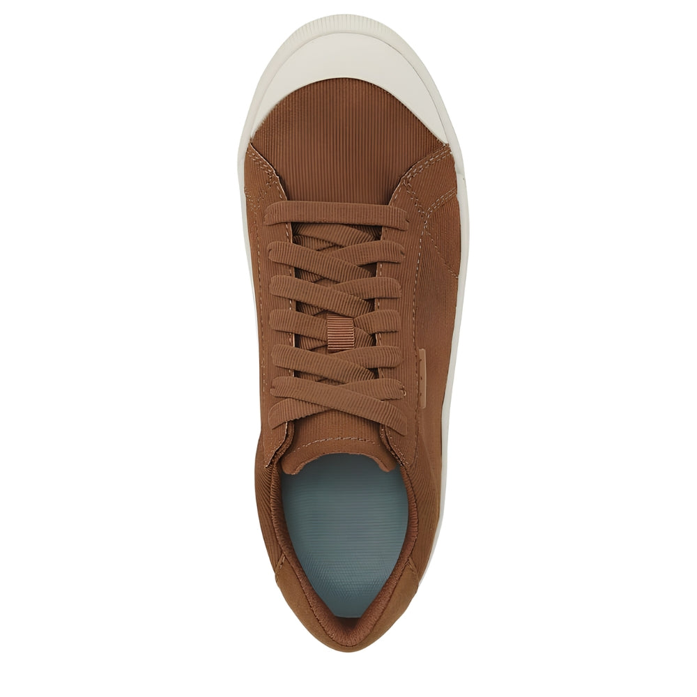 Comfortable Trainers for Women with Textured Upper Lace Up Chunky Platform Sole Low Top Style