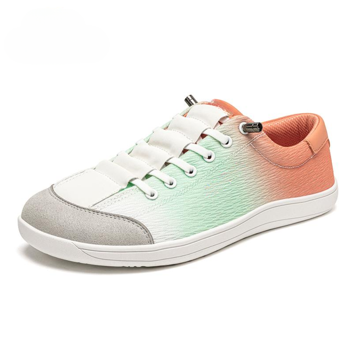 Comfortable Trainers for Women with Ombre Fade Canvas Upper Lace Up Low Top Sneaker Style