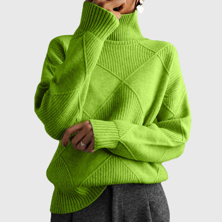 Comfortable Turtleneck Sweater for Women with High Neck Long Sleeve Relaxed Oversized Knit Style