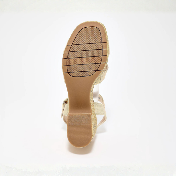 Comfortable Block Heel Sandals for Women with Crossover Strap Espadrille Platform Ankle Strap Style