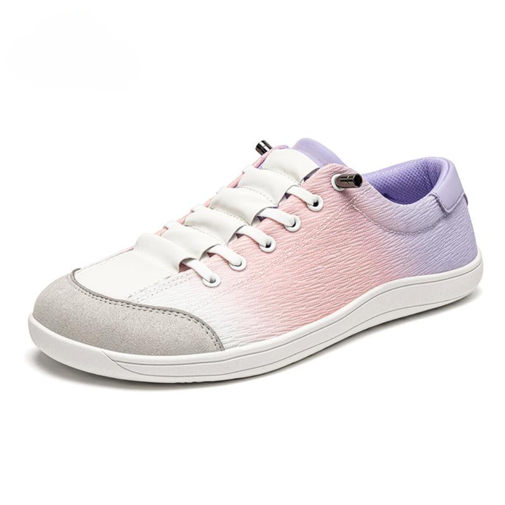 Comfortable Trainers for Women with Ombre Fade Canvas Upper Lace Up Low Top Sneaker Style