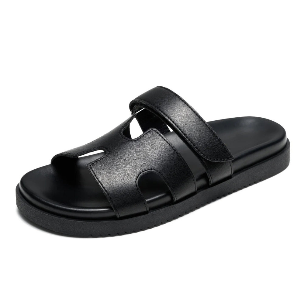 Comfortable Slide Sandals for Women with Cut Out Wide Strap Cushioned Footbed Open Toe Style