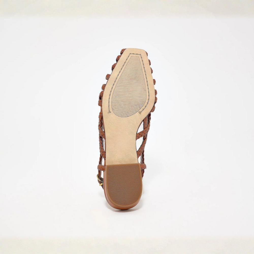 Comfortable Jelly Sandals for Women with Woven Cage Strap Closed Toe Slingback Flat Style