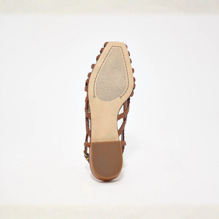 Comfortable Jelly Sandals for Women with Woven Cage Strap Closed Toe Slingback Flat Style