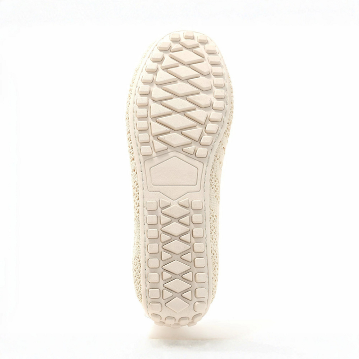Comfortable Loafers for Women with Crochet Knit Upper Penny Strap Cushioned Slip On Flat Style