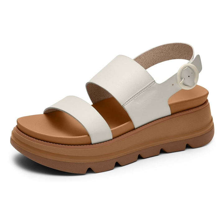 Comfortable Platform Sandals for Women with Wide Double Strap Slingback Chunky Lug Sole Style