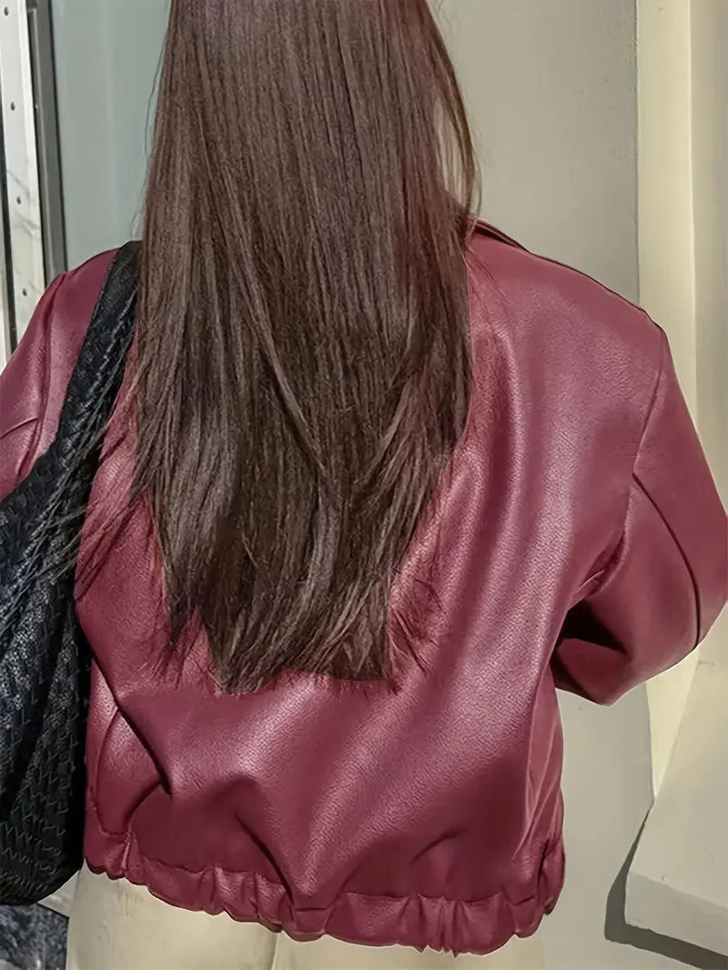 Elegant Faux Leather Jacket for Women – view 13