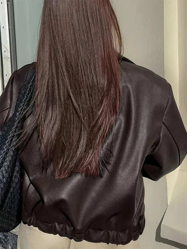 Elegant Faux Leather Jacket for Women – view 18