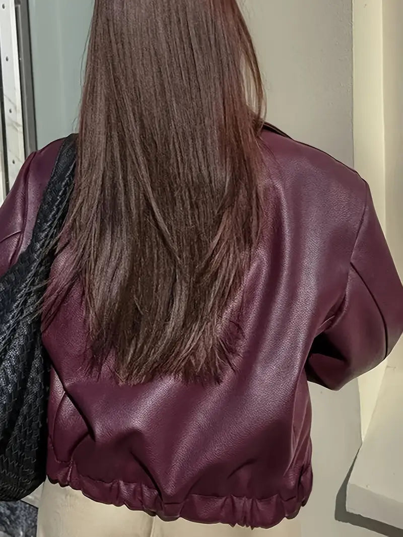 Elegant Faux Leather Jacket for Women – view 3